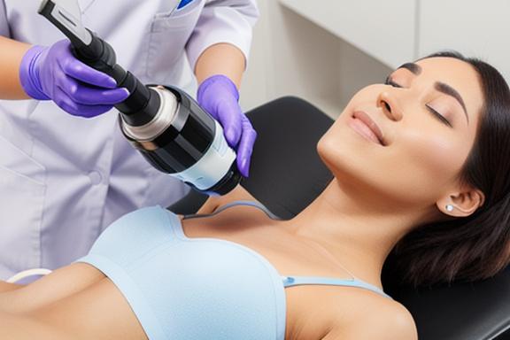 Mulher recebendo tratamento de depilação a laser