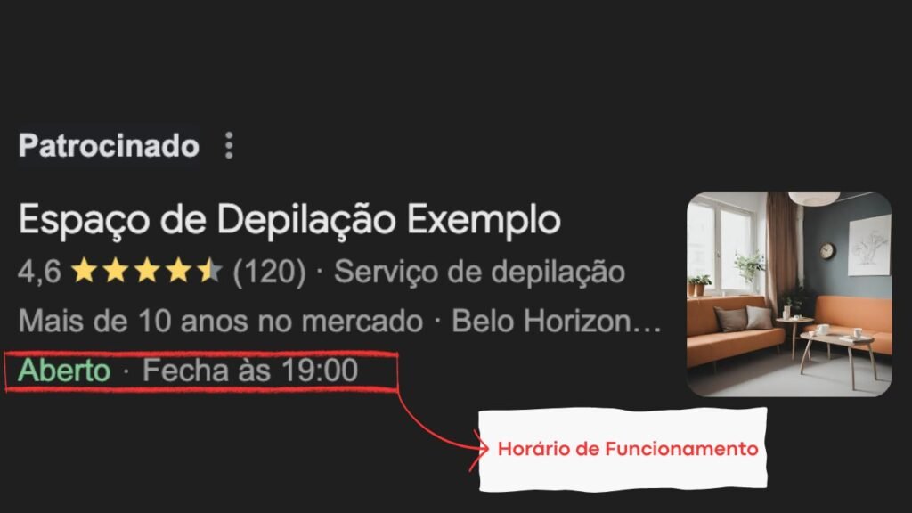 Exemplo de horário de funcionamento para clínicas de depilação a laser em BH